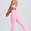 Soft Active V-Waist Pocket Flared Leggings i Baby Pink