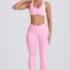 Soft Active V-Waist Pocket Flared Leggings i Baby Pink