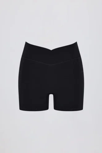 Soft Active V-Waist Pocket Mini Shorts i svart
