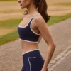 Soft Active Wrapover Contrast Mini Shorts i klassisk marinblå