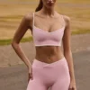 Soft Active Wrapover Contrast Mini Shorts i Powder Pink