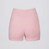 Soft Active Wrapover Contrast Mini Shorts i Powder Pink