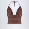 Sol Plunge Halterneck Crop Top i brons