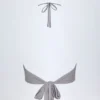 Sol Plunge Halterneck Crop Top i silver
