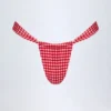 Solsona Ruched Thong Bikinibyxor i röd rutig