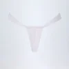 Solsona rynkad stringbikiny-underdelar i vitt