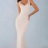 Sorelle Modal Lace-Trim Midaxi-klänning i elfenben