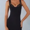 Sorelle Modal Lace-Trim Midaxi-klänning i svart