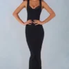 Sorelle Modal Lace-Trim Midaxi-klänning i svart