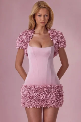 Soretta kort bolero i blushrosa