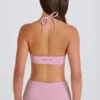 Sport-BH med rund halsringning och halterneck i mauve