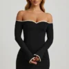Stasia Modal Off-Shoulder A-Line Miniklänning i svart