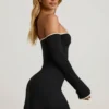 Stasia Modal Off-Shoulder A-Line Miniklänning i svart