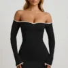 Stasia Modal Off-Shoulder A-Line Miniklänning i svart