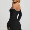 Stasia Modal Off-Shoulder A-Line Miniklänning i svart