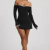 Stasia Modal Off-Shoulder A-Line Miniklänning i svart
