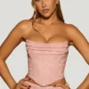 Sterling Embellished Draped Corset Top i lavendelrosa