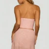 Sterling Embellished Draped Corset Top i lavendelrosa