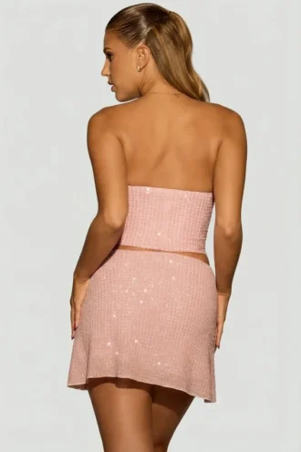 Sterling Embellished Draped Corset Top i lavendelrosa