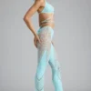 Stevie Embellished Mid-Rise Flared Trousers i isblått