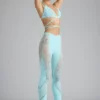 Stevie Embellished Mid-Rise Flared Trousers i isblått