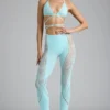 Stevie Embellished Mid-Rise Flared Trousers i isblått