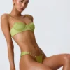 Sundial Embellished Underwired Balconette Bikini Top i pärongrönt