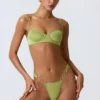 Sundial Embellished Underwired Balconette Bikini Top i pärongrönt