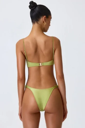 Sundial Embellished Underwired Balconette Bikini Top i pärongrönt