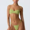 Sundial Embellished Underwired Balconette Bikini Top i pärongrönt