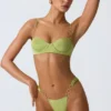 Sundial Embellished Underwired Balconette Bikini Top i pärongrönt