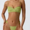 Sundial Embellished Underwired Balconette Bikini Top i pärongrönt