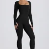 Super Sculpt sömlös helkroppsjumpsuit i svart