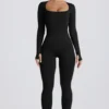 Super Sculpt sömlös helkroppsjumpsuit i svart