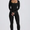 Super Sculpt sömlös helkroppsjumpsuit i svart
