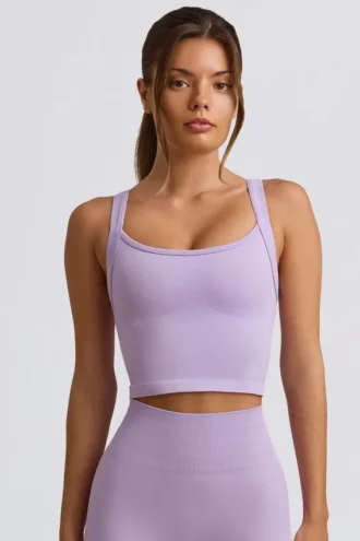 Super Sculpt sömlös lång camisole-top i mjuk lila
