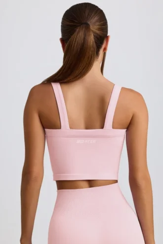 Super Sculpt sömlös lång camisole-top i puderrosa