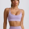 Super Sculpt sömlös rygglös sport-BH i mjuk lila