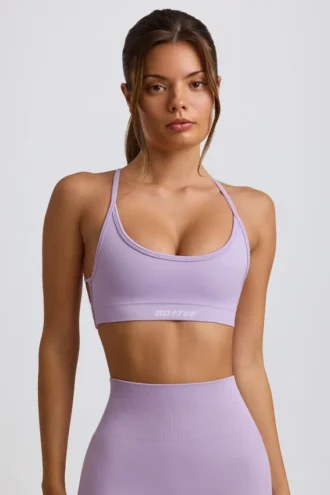 Super Sculpt sömlös rygglös sport-BH i mjuk lila