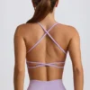 Super Sculpt sömlös rygglös sport-BH i mjuk lila