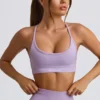 Super Sculpt sömlös rygglös sport-BH i mjuk lila