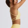 Super Sculpt sömlös rygglös sport-BH i smörgul