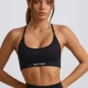 Super Sculpt sömlös rygglös sport-BH i svart