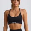 Super Sculpt sömlös rygglös sport-BH i svart
