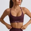 Super Sculpt sömlös rygglös sport-BH i vinröd