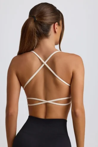 Super Sculpt sömlös rygglös sport-BH i vitt