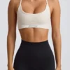 Super Sculpt sömlös rygglös sport-BH i vitt