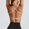 Super Sculpt sömlös rygglös sport-BH i vitt