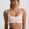 Super Sculpt sömlös rygglös sport-BH i vitt