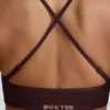 Super Sculpt sömlös sport-BH med korsad rygg i choklad